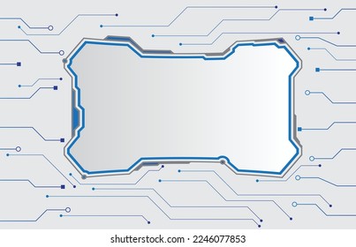 Infographic white template of hud ui display with circuit electronic line , presentation infographic vector