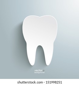 Infographic with white tooth on the grey background. Eps 10 vector file.