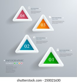Infographic with white Triangle on the grey background. Eps 10 vector file
