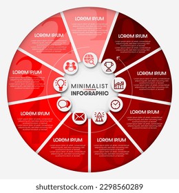 Infographic workflow diagram 9 options infographic number Process flow chart with icons. Illustration vector data concept of process and data chart