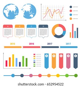Infographic workflow diagrams timeline steps chart table text box flowchart design elements