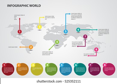 infographic world color background vector 