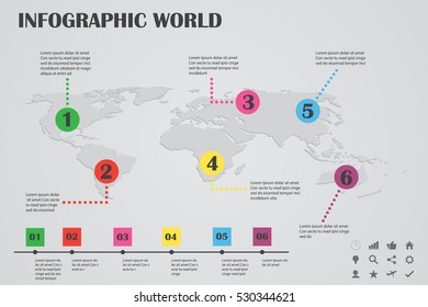 infographic world color background vector 