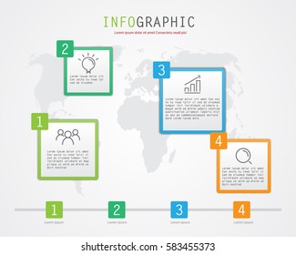 infographic world color background vector paper timeline