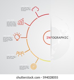 infographic world color background vector paper timeline