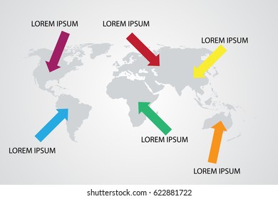 infographic world color background vector paper timeline