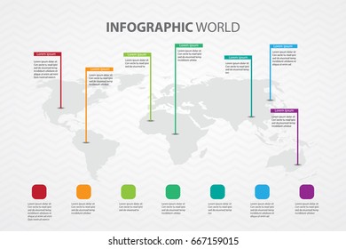 infographic world color background vector paper timeline