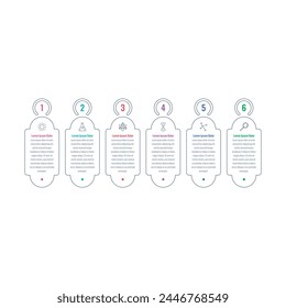 infographic for the world of education, science, business, technology. geometric infographic template. six options information template. annual report, magazine infographic