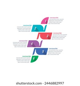 infographic for the world of education, science, business, technology. magazine annual report infographic. six steps information template. geometric infographic template