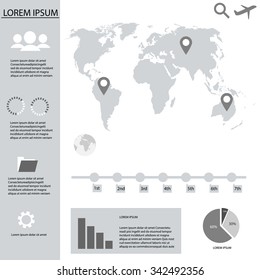 infographic world gray
