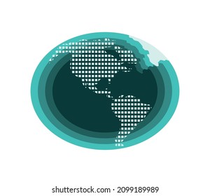 infographic world map icon flat