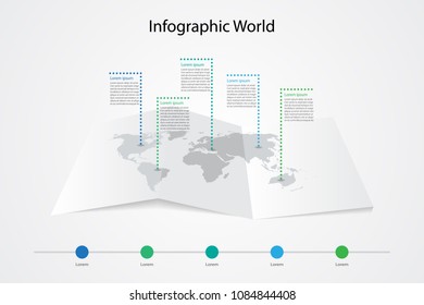 infographic world map, transport communication information plan position