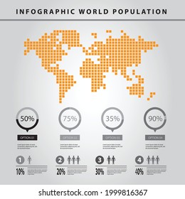 Infographic world population and statistics, Vector illustration design concept in flat style