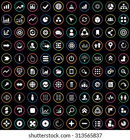 infographics 100 icons universal set for web and mobile