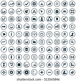 Infographics 100 Icons Universal Set Web Stock Vector (Royalty Free ...