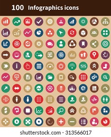 infographics 100 icons universal set for web and mobile