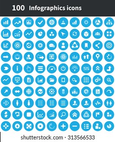 infographics 100 icons universal set for web and mobile