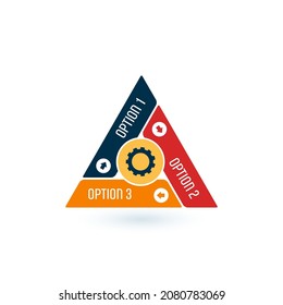 Infographics 3 options banner. Can be used for diagram, layout, options, steps, web design, infographics. Stock Vector illustration isolated on white background.