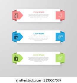 Infographics. 3 stages of development, marketing, workflow or plan. Business strategy with icons. Report and statistics diagram.