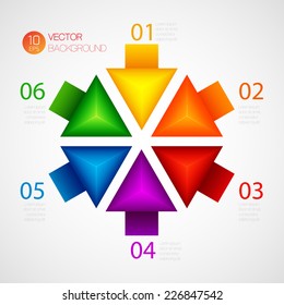 Infographics with a 3d arrow. Vector illustration