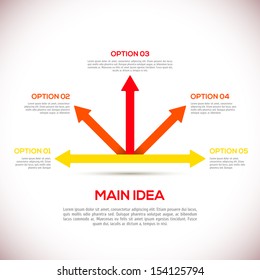 Infographics 3D template with arrows. Different Way Infographics