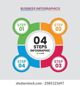 Infographics 4 steps vector, Business infographic template