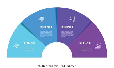 Infographics 4-part data diagram template