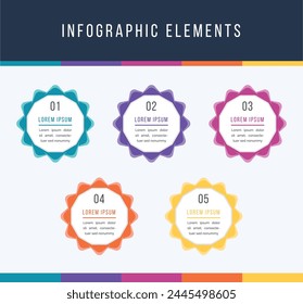 Infographics 5 Objects circle elements for business information design