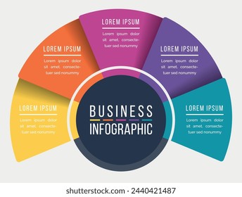 Infographics 5 options or steps design template for business information