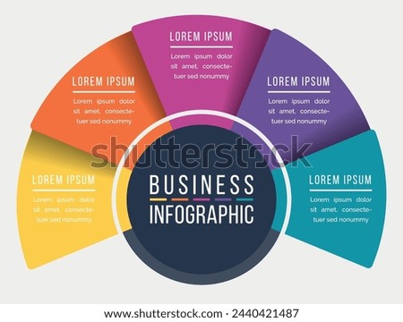 Infographics 5 options or steps design template for business information