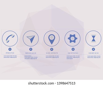 Infographics 5 options steps. Vector pattern on triangulation background - vector graphics