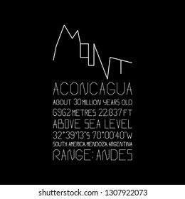 Infographics about mount Aconcagua.