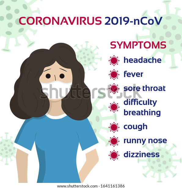 Infographics About Symptoms Coronavirus Infection Stock Vector Royalty Free 1641161386