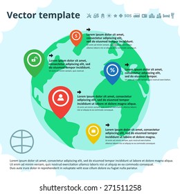 infographics about traveling around the world with a set of icons