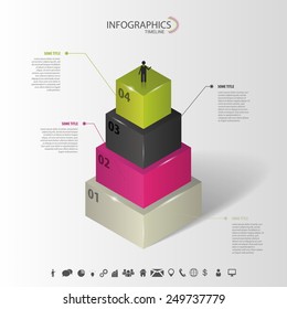 Infographics. Abstract 3d concept with icons. Vector