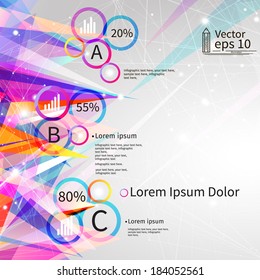 Infographics with abstract background, vector