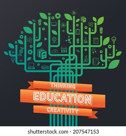 infographics abstract tree education and science concept. 
