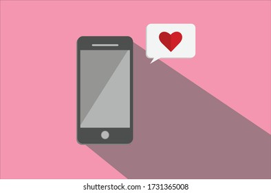 Infographics application heart notification smartphone display on white background.vector illustration.