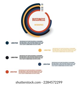 Elemento de diseño de gráfico de flecha de infografía,5 diseño de opciones para la plantilla de diseño de negocio o de finanzas Vector Stock Illustration.