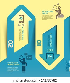 Infographics arrow communication technology template. Vector illustration. can be used for workflow layout, business diagram, number options, business step options, banner, web design