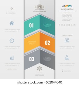 Infographics arrow design template with business icons, process diagram, vector eps10 illustration