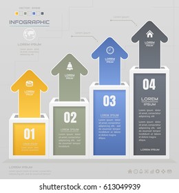Infographics arrow design template with icons, process diagram, Vector eps10 illustration