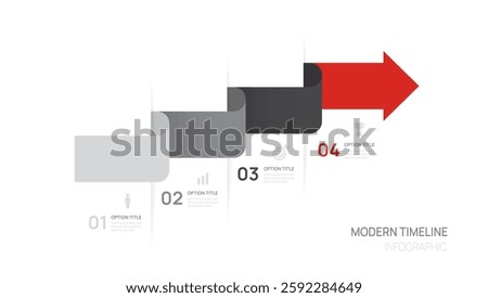 Infographics arrow design timeline template. Business Presentation 4 steps to success, vector illustration.