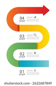 Infographics arrow symbol timeline business steps to success.