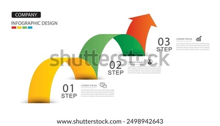 Infographics arrow symbol timeline business steps to success.