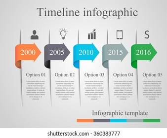 Infographics arrow timeline template. Can be used for workflow layout, banner, diagram, web design, infographics