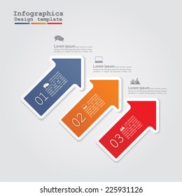 Infographics with arrows, elements and icons. Vector illustration