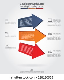 Infographics with arrows and icons. Vector
