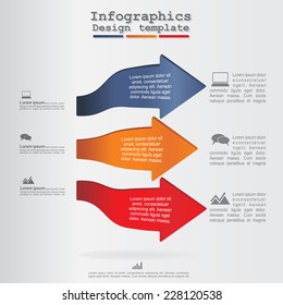 Infographics with arrows and icons. Vector