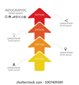 Infographics with arrows. Template